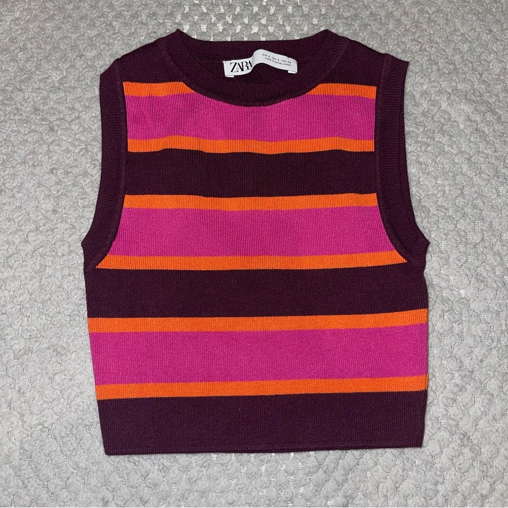 Zara Colorful Striped Knit Tank
